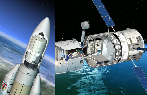 ATV �������� � ���������������� � ��� (����������� ESA).