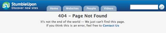 404   StumbleUpon