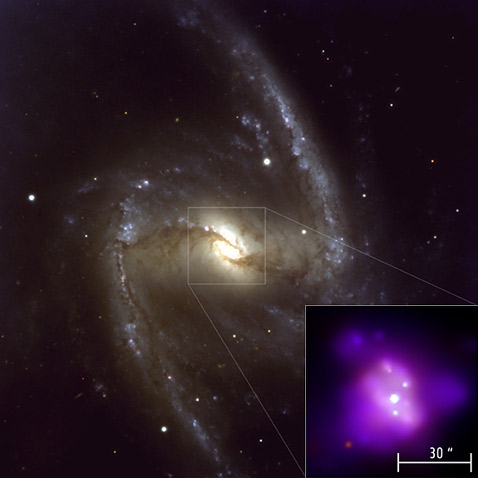 NGC 1365 � ���������� ���������. �� ������ � ������������� ������ ����������� ����� ���������, ��� ��������� �������� ������ ���� (���� ESO/VLT/NASA/CXC/CfA/INAF/Risaliti).