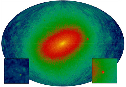 ����� ������������� �����-���������, ����������, �� ������ ��������������, ������������ � ����� �������. �� ������ ����� � �����������, ��������������� �������� � ������ ���������. ������ � ����� ������� ������� ����� ������� (����������� J. Diemand, M. Kuhlen, P. Madau).