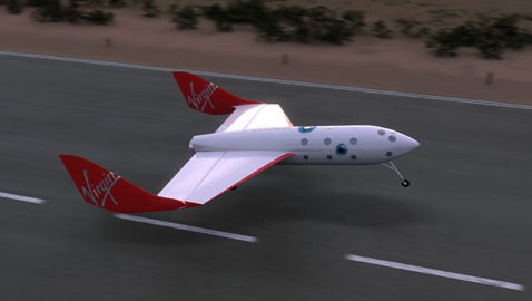 ����������� ��������� � SpaceShipTwo ������� �� ������� (����������� Virgin Galactic).